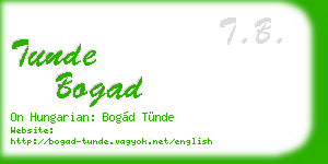 tunde bogad business card